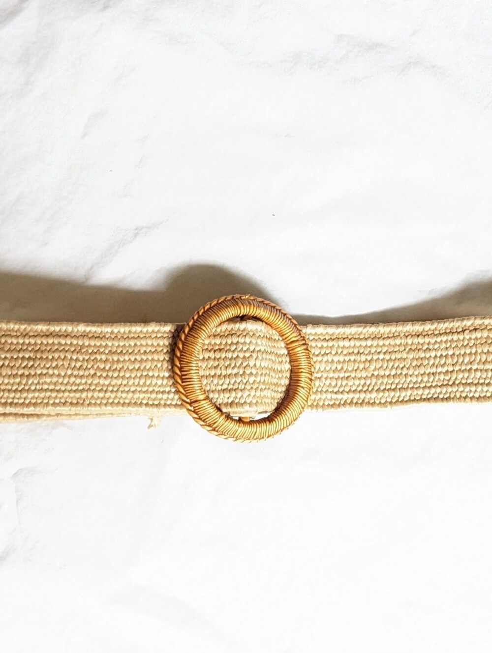 American Eagle Raffia Woven Straw Elastic Waist Belt Hamptons Weekend Rich Girl